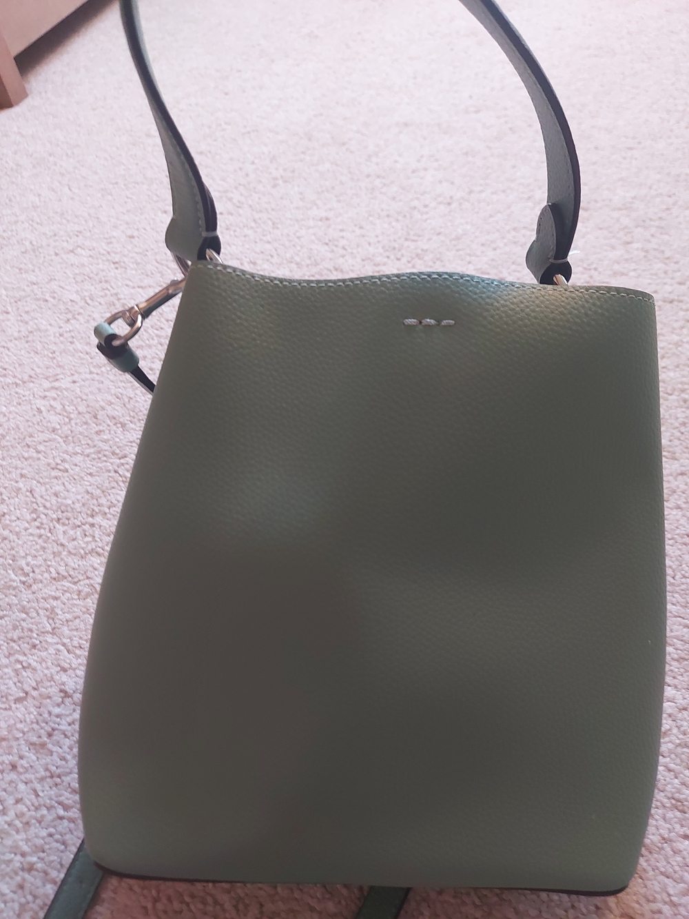 Coach Green Pebbled Leather Crossbody Bag with Gold Logo - Picture 6 of 6